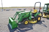 '04 JD 2210 w/ 210 loader, 567 hrs, 54'' mid mount deck, hydro, 4wd, diesel, quick hitch, 540 pto (o