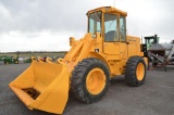 JD 444-D wheel loader w/ 8622 hrs, 92'' material bucket, 15.5-25 rubber, key starts, (runs & drives)