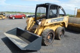 JD 317 Skidloader w/ 9013 hrs, solid tires, aux hyd, manual quick att, hand & foot controls, (no buc