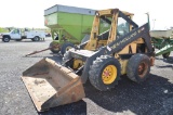 NH L785 skidloader w/ 2,250 hrs, aux hyd, manual quick att, foot & hand control, w/ 77'' material bu