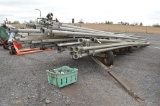 Aluminum irrigation lines w/ wagon, & pipe fittings