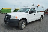 '07 Ford F150 pick up w/ 116,737 mi, ladder rack, 2wd, 5spd manual trans, vin# 1FTRF12247NA50942 (ti