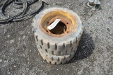 2- Globe Star forklift tires & rims