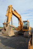 Hyundia 130 excavator w/ 9,693 hrs, mechanical thumb, 32'' digging bucket, 24'' steel tracks
