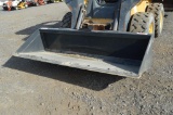 Stout 84'' heavy duty skid mount material bucket w/ bolt on cutting edge
