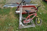 2- Scooters, small bike, Radio Flyer wagon