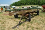 Bale wagon w/ hyd hoist, plow parts & steel beam