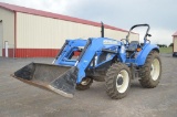 NH T4.75 tractor w/ 4,62hrs, 655TL quick att loader, 4wd, 6spd w/ LH Reverser, 2 remotes, 540 pto, 3