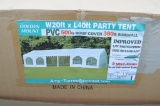 Golden Mount 20'x40' party tent w/ side walls (new)