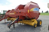 NH BR7060 round baler w/ crop cutter, extra sweep, net wrap & string tie, bale discharge, 540 pto (6