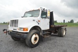 '97 Int 4700 w/ 12' flatbed, 155,955mi, DT466 engine, automatic, pintle hitch, VIN#1HTSCAAR4VH443220