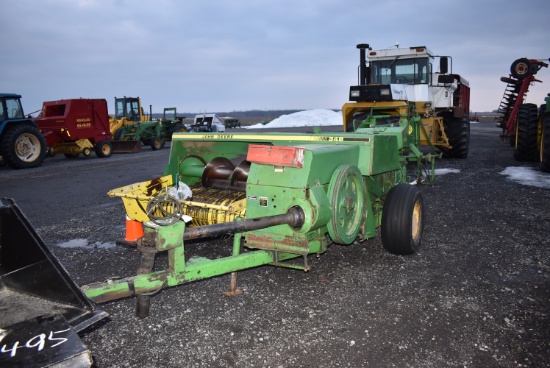 JD 348 small square baler w/ wire tie, 40 kicker (controls in office)