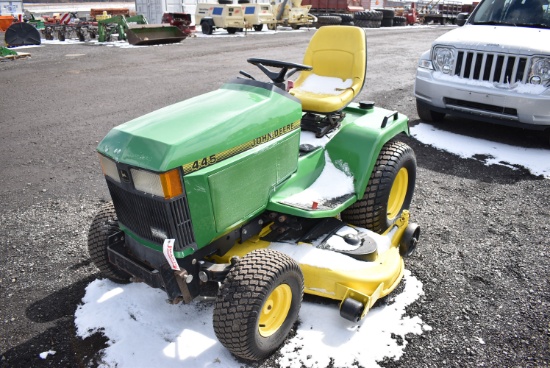 JD 445 riding mower w/ 1610hrs, 60" deck, Kawasaki 22HP fuel injected engine, new tires