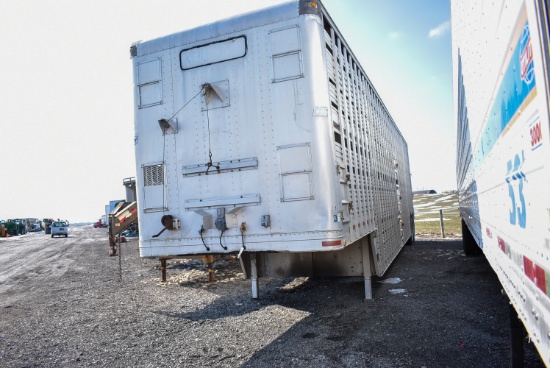 '96 Eby 48' double deck aluminum cattle trailer w/ spring ride, aluminum deck, 11R24.5 rubber w/ alu