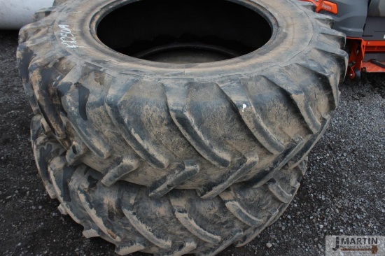 2- 520/85-38 used tractor tires (x2)