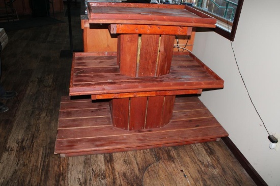 3 tier wooden display rack