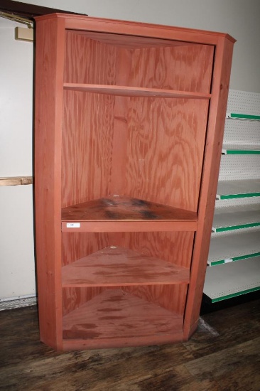 80" wooden corner shelf