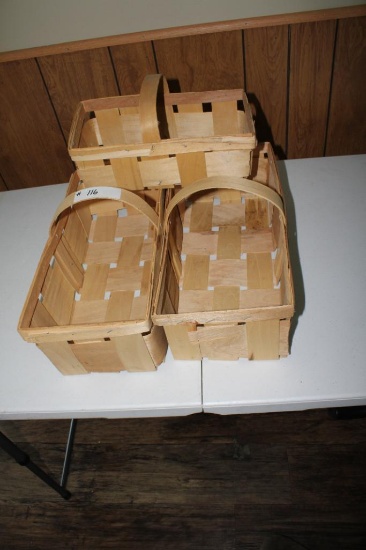 3- wooden baskets