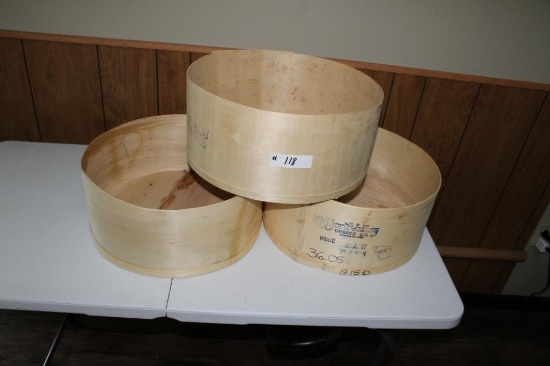 3- wooden cheese boxes