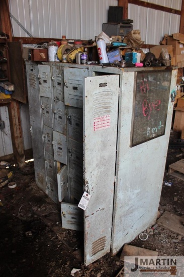 Metal cabinet w/ contents