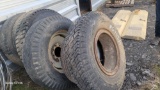 6 Misc truck tires & eq tires on rims