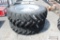 2- Titan 16.9x38 Radial tires w/ 8 bolt rims (new, x2)