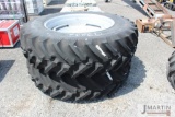 2- Titan 16.9x38 Radial tires w/ 8 bolt rims (new, x2)