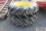 2-Good year 18.4-38 liquid filled tires w/ rims