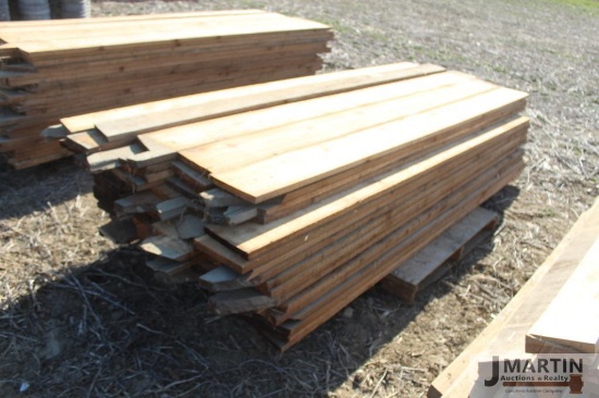 Skid of 1" rough cut cedar boards