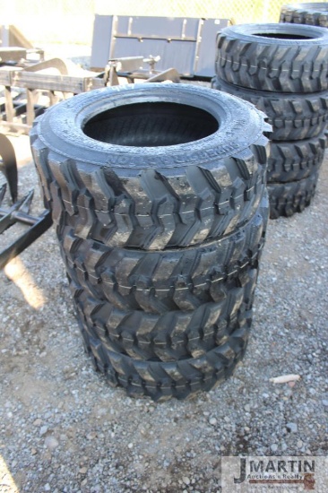 Set of 4-10-16.5NHS skid loader tires (x4)