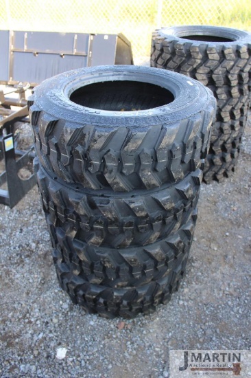 Set of 4-10-16.5NHS skid loader tires (x4)