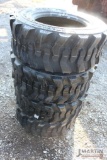 Set of 4- 12-16.5NHS skid loader tires (x4)