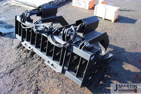 Unused 72" skid mount rock grapple