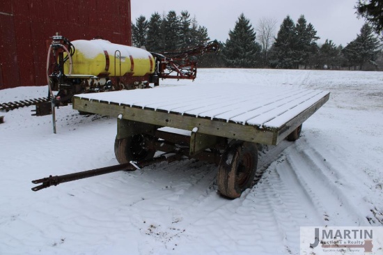 Wooden 16'x 8' flat wagon