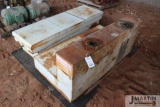 Truck bed L shaped fuel tank