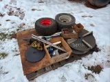 Pallet of new Stoltsfus spreader parts