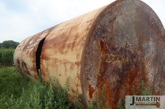10.5' Diameter x 24' tall flat bottom metal tank