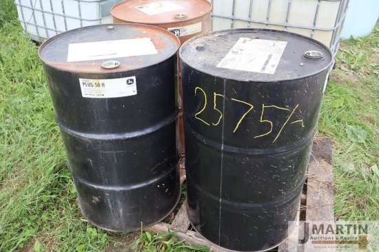 3- Empty 55gal metal oil barrels