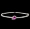 1.08 ctw Pink Sapphire and Diamond Bracelet - 14KT White Gold