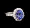 5.00 ctw Tanzanite and Diamond Ring - 14KT White Gold