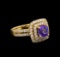 14KT Yellow Gold 1.76 ctw Tanzanite and Diamond Ring