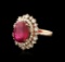 14KT Rose Gold 6.64 ctw Ruby and Diamond Ring