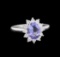 1.58 ctw Tanzanite and Diamond Ring - 14KT White Gold