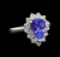 2.28 ctw Tanzanite and Diamond Ring - 14KT White Gold