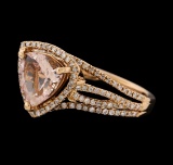 1.53 ctw Morganite and Diamond Ring - 14KT Rose Gold