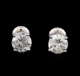 1.60 ctw Diamond Stud Earrings - 14KT White Gold