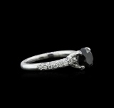 1.97 ctw Black Diamond Ring - 18KT White Gold