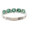 0.62 ctw Emerald and Diamond Ring - 14KT Yellow Gold