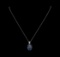 Crayola 11.00 ctw Blue Topaz Pendant With Chain - 14K White Gold