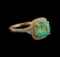 3.01 ctw Emerald and Diamond Ring - 14KT Yellow Gold